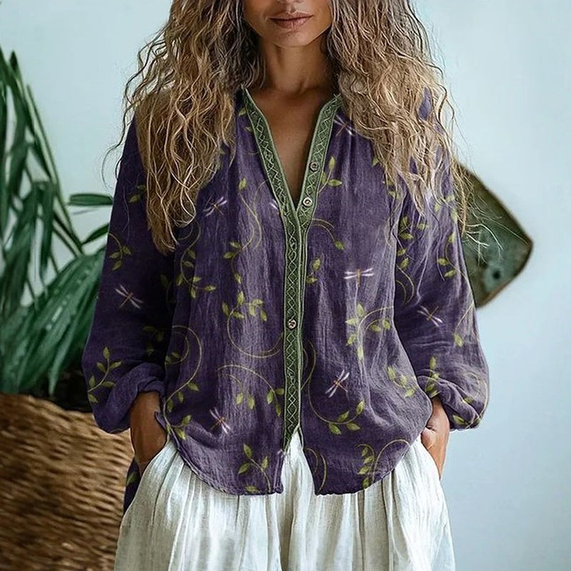 Valorine™ | Casual blus med naturmönster