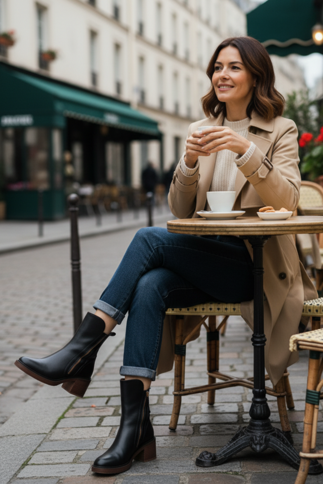 Valorine™ |  Svarta läderstövletter med bekväm klack, eleganta och tidlösa