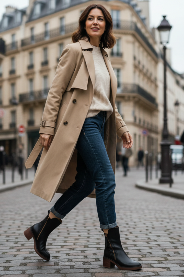 Valorine™ |  Svarta läderstövletter med bekväm klack, eleganta och tidlösa