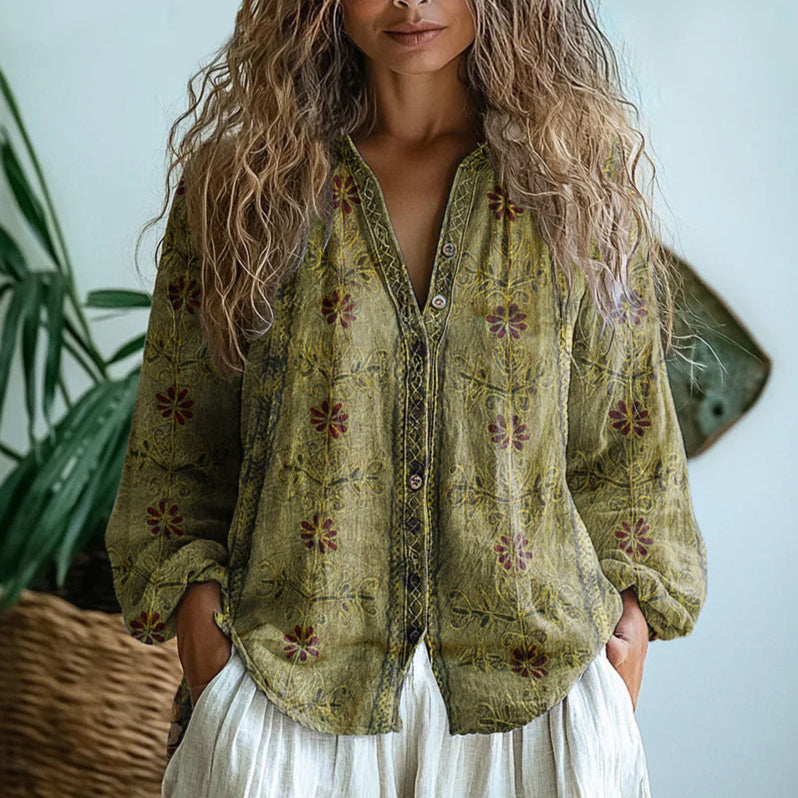 Valorine™ | Casual blus med naturmönster