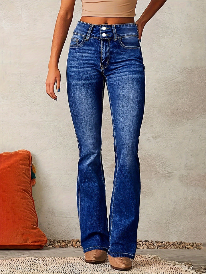 Valorine™ | Högmidjade utsvängda jeans